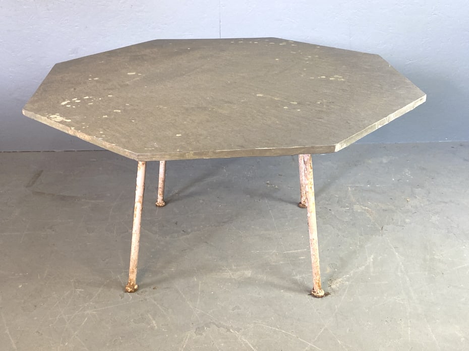 MCM Woodard "Sculptura" Stone Top Dining Table (1 of 3)