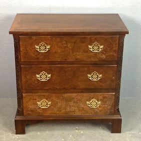 Baker Burlwood & Mahogany Bachelors Chest