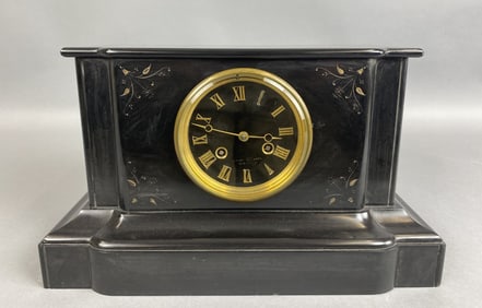 Tiffany Slate Mantel Clock w/ Bell
