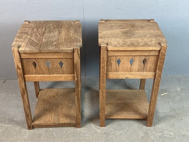 Pair of Arts & Crafts Oak Side Tables