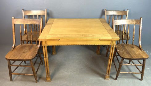 Maple Draw Leaf Table w/ 4 Chairs