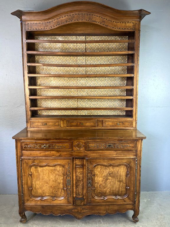 18th C. French Walnut Hutch: 18th C. French Walnut Hutch 95"h x 54"w x 24"d