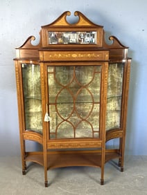 Edwardian Mahogany & Inlaid Curio Cabinet