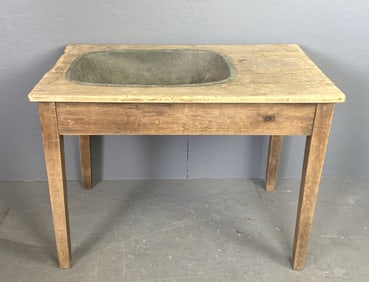 Farmhouse Copper Sink on Pine Stand