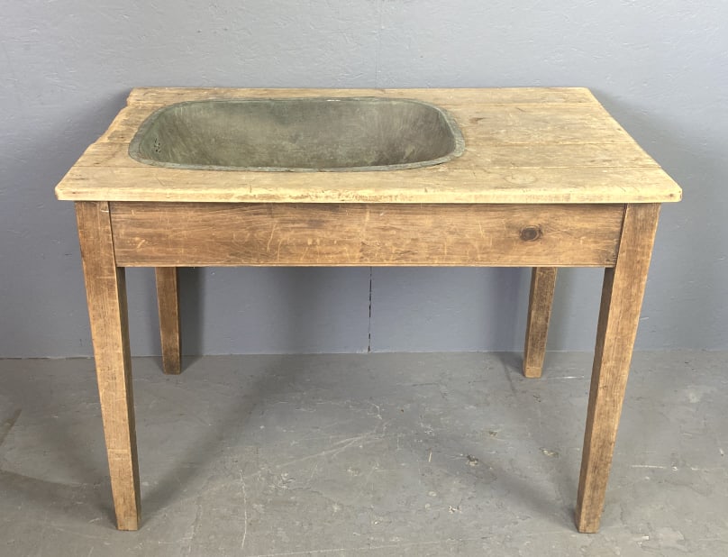 Farmhouse Copper Sink on Pine Stand (1 of 6)