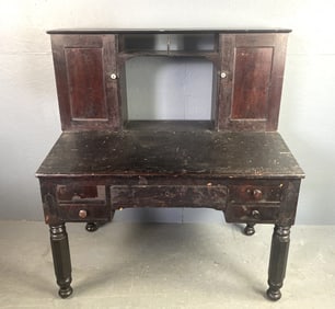 19th C. Black Painted Desk