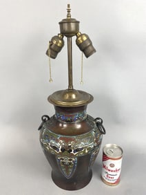 Chinese Bronze & Cloisonne Table Lamp