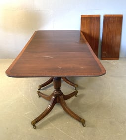 Georgian Style Mahogany Triple Pedestal Table