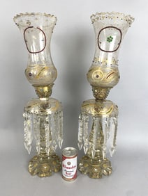 Pair of Bohemian Glass Mantle Lusters