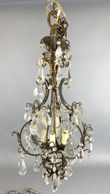 Vintage Crystal 6 Light Chandelier (1 of 4)