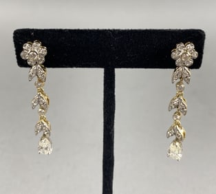 Pair of Diamond & 14KT Gold Earrings
