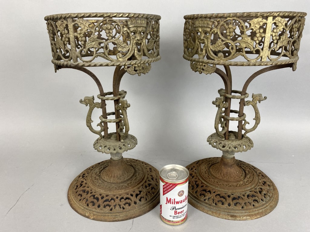 Pair of Oscar Bach Style Plant Stands (1 of 6)