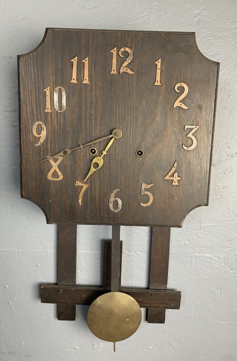 Mission Oak Wall Clock: Mission Oak Wall Clock 24"h x 13"w x 4 1/2"d