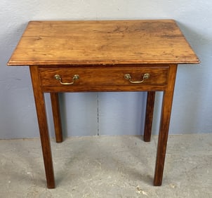 19th C. Cherry One Drawer Side Table