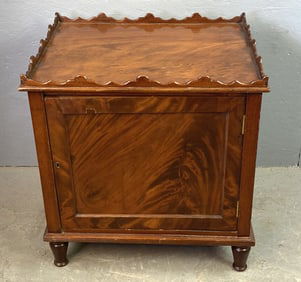 19th C. Mahogany Side Cabinet Gallery Top