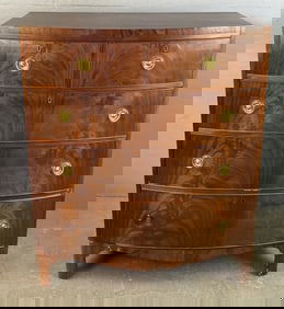 19th C. English Mahogany Bow Front Chest