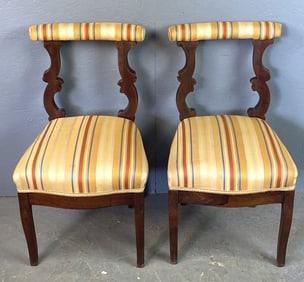 Pair of 19th C. Mahogany Side Chairs