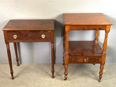 Two 19th C. Mahogany One Drawer Side Tables