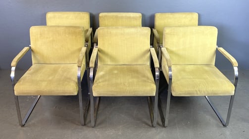 Set of 6 MCM Chrome Dining Room Chairs