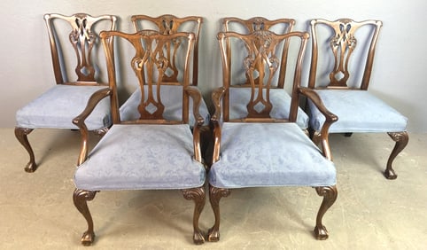 Set of 6 Georgian Style Mahogany Dining Chairs