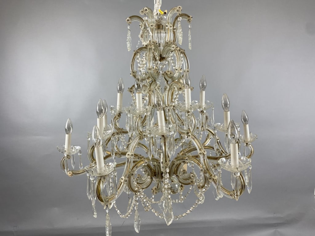 Crystal 19 Light Chandelier: Crystal 19 Light Chandelier 30"h x 32"diam