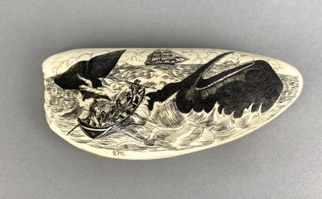 Faux Scrimshaw Sperm Whale Tooth