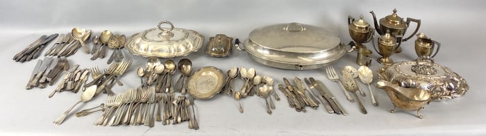 Large Grouping of Silver Plate