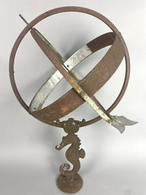 Armillary Sphere on Seahorse Base