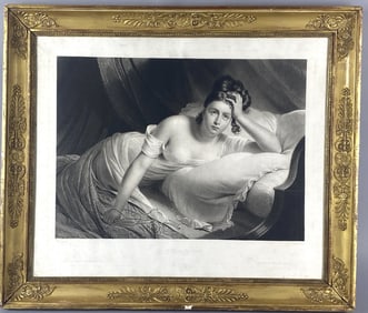 19th C. Etching "Regrets"