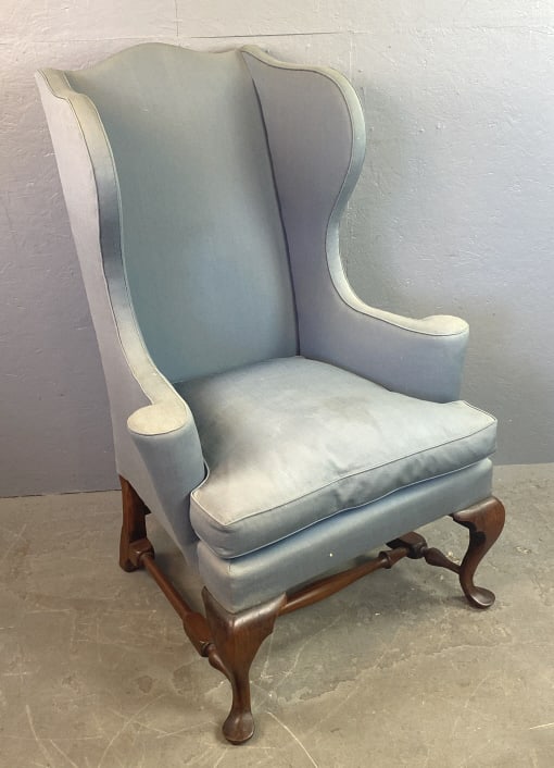 18th C. American Upholstered Wingback Chair (1 of 6)