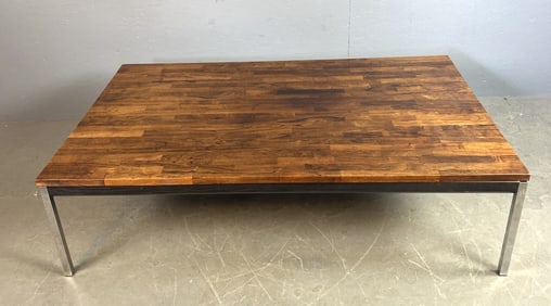 MCM Style Rosewood & Chrome Low Table