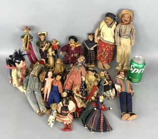 Grouping of Miniature Dolls