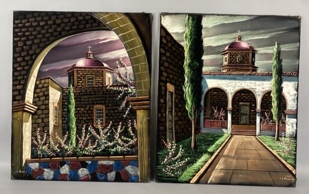 Reyna Paintings on Velvet of Churchs