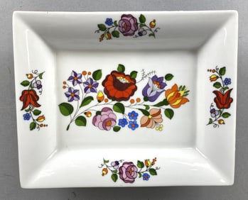 Kalocsa Hungary, Hand Painted Porcelain Dish