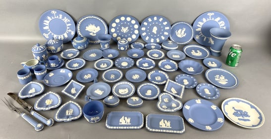 Large Grouping of Blue Wedgewood Items