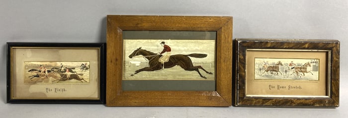 3 Horse Racing Stevengraph Pictures