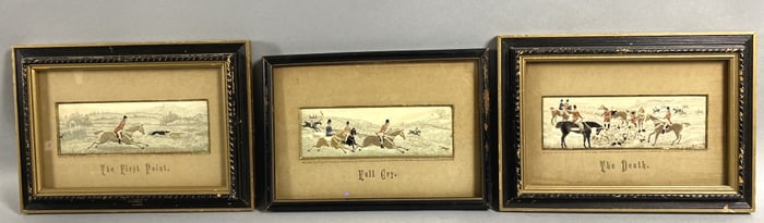 3 Fox Hunting Stevengraph Pictures