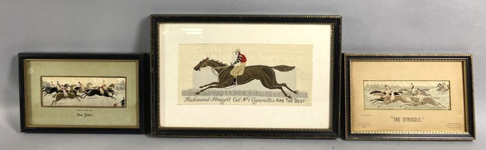 3 Horse Racing Stevengraph Pictures