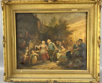 18th C. Dutch Painting of Party