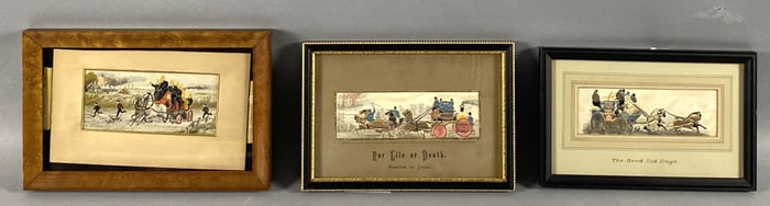 3 Horses & Coaches Stevengraph Pictures