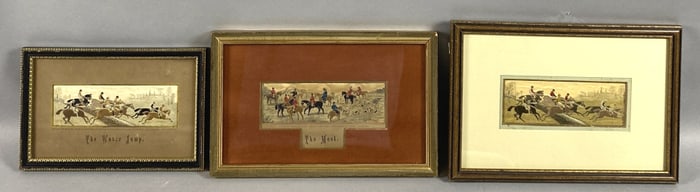 3 Fox Hunting Stevengraph Pictures