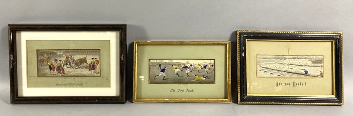 3 Sporting Stevengraph Pictures