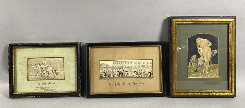 3 Stevengraph Pictures Godiva & Other (1 of 7)