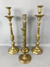 Group of 4 Brass Candlesticks