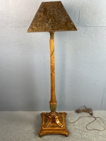 Adams Style Paint Decorated Satinwood Lamp