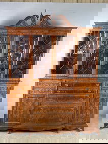 American Mahogany Inlaid Bookcase