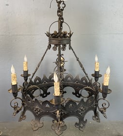 Medieval Style Metal 6-Light Chandelier