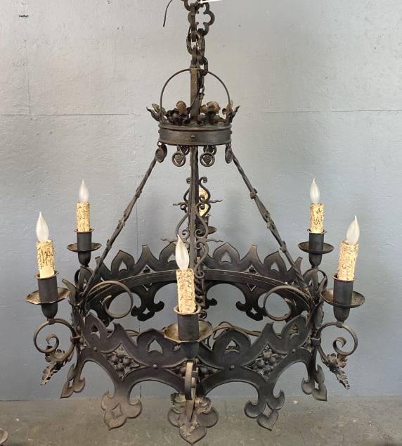 Medieval Style Metal 6-Light Chandelier (1 of 5)