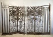 Pair of Art Nouveau Style Wrought Iron Gates