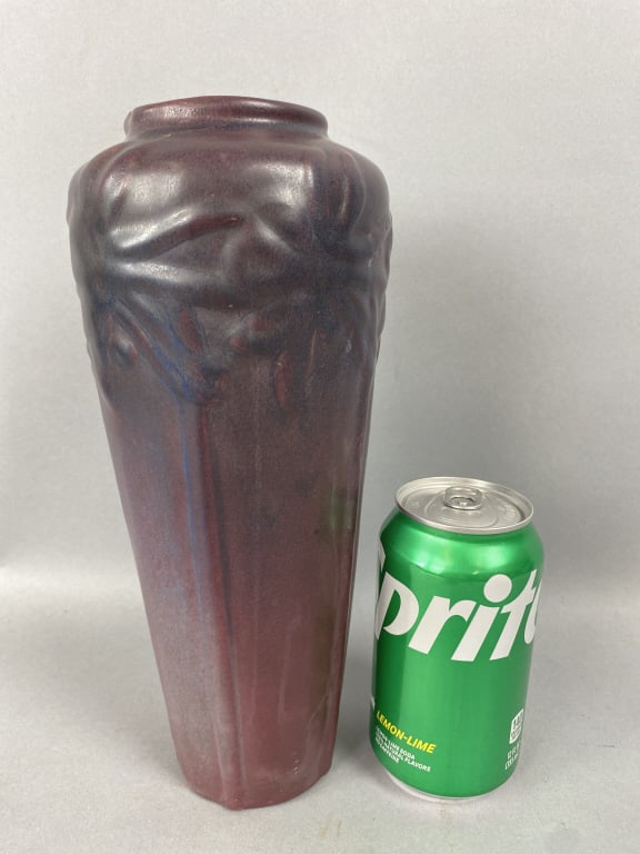 Van Briggle Mulberry Glaze Vase: Van Briggle Mulberry Glaze Vase. 10 1/2"h x 4 1/2"diam. Condition: Good.